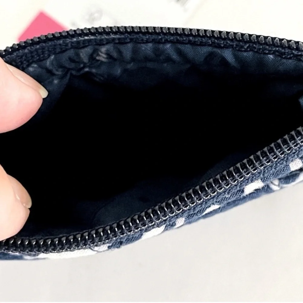 Vera Bradley Medallion Zippered Card Holder Pouch Change Purse Blue White